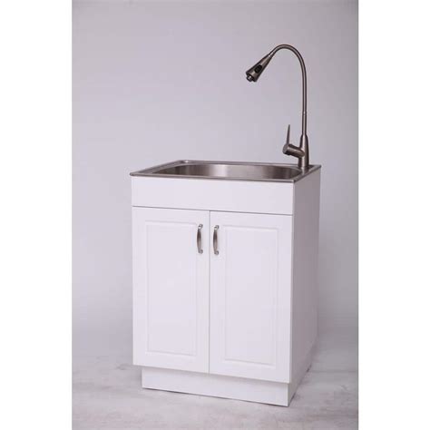 glacier bay stainless steel sink and laundry cabinet|24 laundry sink with cabinet.